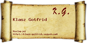 Klasz Gotfrid névjegykártya